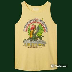 5X 28W Torrid Yellow The Rolling Stones Crew Neck Tank Dragon Lips Band Classic
